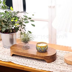Wooden <b>desktop</b> <b>shelf</b>, home aromatherapy essential oil storage rack, solid wood movable pothos base, figurine display rack - Product Image 3