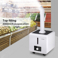Humidificateur ultrasonique électrique mécanique 16L en plastique, machine à brume 3kg/h, faible bruit, pour serre industrielle