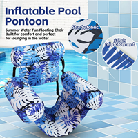 Hamac de piscine gonflable pliable à 3 tubes pour adultes, tapis flottant en PVC avec housse en forme de feuille d'érable et support de flottabilité robuste