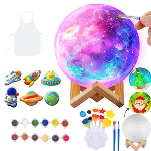 Bricolage éducatif Graffiti lumineux planète <span class=keywords><strong>boule</strong></span> veilleuse peint modèle coloriage jouets vinyle artisanat Kit ensemble vinyle ours artisanat - Product Image 1