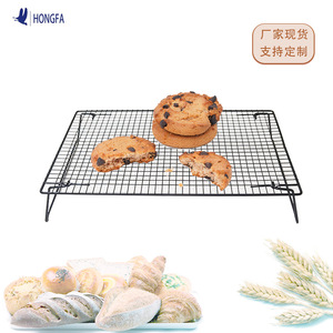 Hongfa Cooling Rack 42.5x27.7cm Foldable Carbon Steel Black Electrophoretic Baking Pastry Tools - Product Image 1