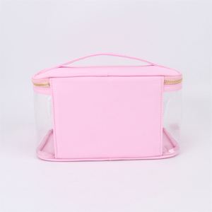 Sac cosmétique personnalisé réutilisable, écologique, à double fermeture éclair, en PVC transparent, tendance, durable, avec motif de lettres brodé, doux - Product Image 4