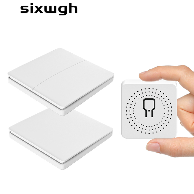 SIXWGH 2025 Latest 16A WiFi+RF Wireless Kinetic Energy Single Pole Switch Waterproof 2-Way Light Remote Controller Touch Panel