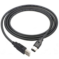 Câble adaptateur standard en cuivre IEEE 400 USB 2.0 vers 1394 FireWire 6 broches pour connexion de carte son, charge rapide 3A pour disque dur