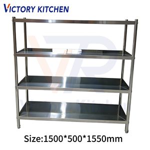 Estante de Acero Inoxidable VCT de 4 Niveles con Protección Contra la Corrosión, Acabado Plateado Pulido, 1800 mm de Longitud, para Uso en Cocina y Almacén - Product Image 5