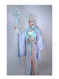 <span class=keywords><strong>Disfraz</strong></span> <span class=keywords><strong>de</strong></span> Danza Escénica con Estampado <span class=keywords><strong>de</strong></span> Serigrafía Estilo Chino que Brilla en la Oscuridad para <span class=keywords><strong>Mujer</strong></span>, Moon Goddess Gogo, 100% Seda - Product Image 6