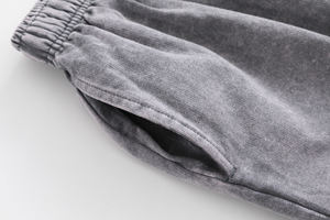 Personalizado 100% algodón Casual Streetwear pantalones cortos de sudor hombres sudor corto desgastado Vintage ácido lavado pantalones cortos - Product Image 2