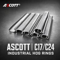 Anneaux de fixation industriels ASCOTT C17 C24, 24 mm, en acier inoxydable zingué, type C, agrafes pour matelas, sièges de voiture, rembourrage, fixation de cage