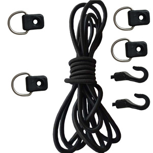 Accessoire de kayak, corde élastique de 5 mm x 2 m avec crochets, anneau en D en acier inoxydable pour la pêche et les loisirs - Product Image 5