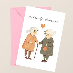 Carte de vœux pour meilleurs amis pour toujours, cadeau de la Saint-Valentin, anniversaire, avec enveloppe - Product Image 4
