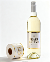 Etiquetas Adhesivas de Papel con Logotipo en Lámina Dorada Permanente, Impresión Personalizada Económica, para Botellas de Vino, con Estampado en Caliente UV, Resistentes al Agua