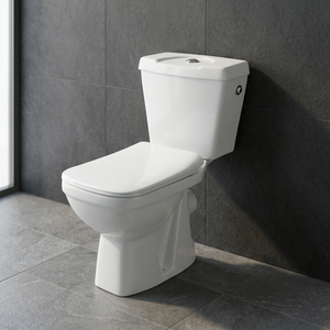 Ensemble de toilettes à double chasse de style européen, 2 pièces, en céramique écologique, à poser au sol, pour salle de bain - Product Image 3