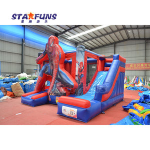 Nhà phao liên hoàn Người Nhện thương mại, có cầu trượt, làm bằng chất liệu PVC, dành cho trẻ em - Product Image 6