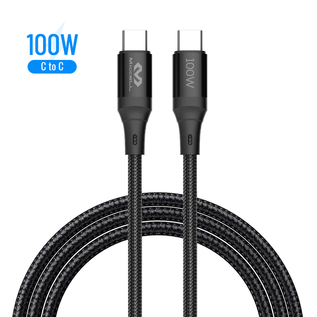 Nylon Braided Type C to Type C Cable with Gaming Elbow Design 5A Fast Charging for Samsung Phone and Computer for Game Players
