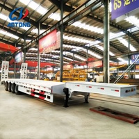 Semi-remorque surbaissée 4 ou 5 essieux 80 tonnes, 40 pieds, pour transport intermodal de machines lourdes