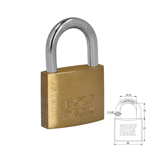 Brass <b>Padlock</b>, Standard Shackle, 30 mm. Blister Pack of 1. Heavy Duty - Product Image 1
