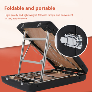 Portable <b>Folding</b> Massage <b>Bed</b> <b>Double</b> Beam Reinforced, Height Adjustable Spa Tattoo Massage Table with Carry Bag - Product Image 6
