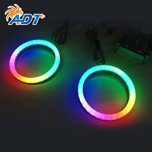 Anneaux lumineux ADT Car Angel Eyes à commande par application RGBW, anneaux halo effet de poursuite en coton 60mm 70mm 80mm 140mm 160mm - Product Image 1