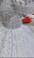 Robe de mariée de bal africaine personnalisée 2026, épaules dénudées, manches courtes, ornée de perles, cristaux étincelants, dentelle et sequins, grande taille