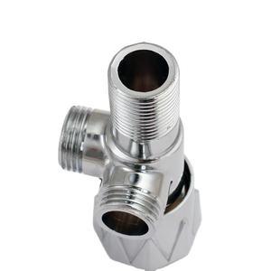 Válvula angular de cobre de 90 grados con doble salida, rosca macho, acabado cromado para calentador de agua de inodoro - Product Image 4