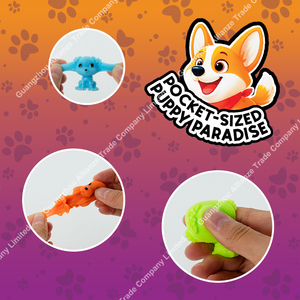 8 styles de mini-jouets anti-stress pour chiens en matériau TRR souple, jouet capsule unique extensible, mignon chiot à presser pour enfants - Product Image 6