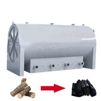 Four de carbonisation à haute température pour la pyrolyse des coques de noix de coco, machine de fabrication de charbon de bois, ligne complète