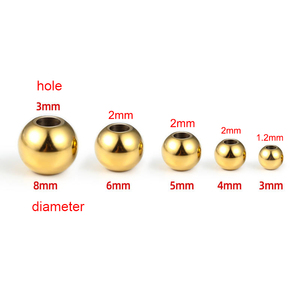 ลูกปัด<span class=keywords><strong>ส</strong></span>แตนเลสทรงกลม18K กันน้ำ - Product Image 6