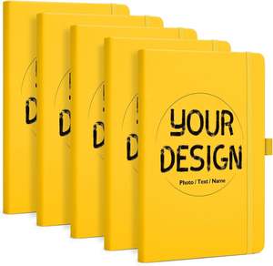 Personalized <b>A5</b> Hardcover Leather <b>Lined</b> Journal with Custom Logo - Wholesale Promotional Gift <b>Notebook</b> - Product Image 1