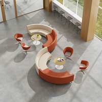 Canapé modulaire demi-rond incurvé de haute qualité, revêtement en tissu, pour bureau, hall, exposition, hôtel, zone de réception