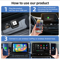 Adaptador Inalámbrico Portátil JMC para Carplay y Android Auto, 1 Año de Garantía, Compatible con Google Maps y Música, para Skoda Golf y Otros Autos