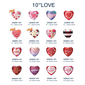 10 "tình yêu trái tim lá Balloons-Các loại Ngày Valentine phong cách số lượng lớn bán buôn cho lãng mạn bên trang trí, nguồn cung cấp sự kiện - Product Image 1