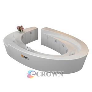 Led Light Information Cabinetshowcase0 Rotating Front Desk Floor Wood Counter Display Sided Acrylic <strong>Registration</strong> OEM - Product Image 2