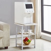 Étagère de rangement métallique multi-niveaux sur pied, design portable, style moderne, solution de rangement polyvalente pour salons ; également