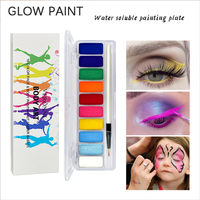 Peinture corporelle lavable à base d'eau Hadiyah Factory, 10 couleurs, effet UV, pour enfants, maquillage de scène, transfrontalier