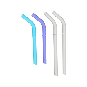 Silicone Folding <b>Straw</b> <b>Reusable</b> Bendable Food Grade Portable Drinking <b>Straws</b> For Outdoor Juice Beverage Use - Product Image 4