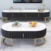 Table basse moderne et simple en marbre blanc avec pieds en acier inoxydable, support TV pour salon, vente chaude