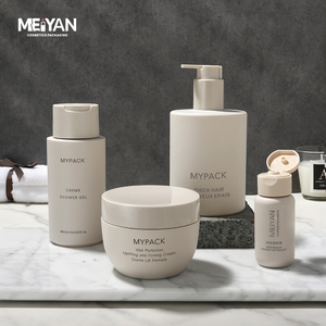 Mypack Sang Trọng Matte Frosted Cảm Ứng Mềm Mại Kaki Dầu Gội Điều Hòa Và Kem Dưỡng Da Gel Chai Nhựa Thiết Lập - Product Image 2