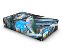 Paquets de boîtes de filets de poisson de crevettes en carton ciré imperméable de 7.5kg à taille personnalisée et avec logo