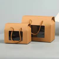 Boîte à biscuits cadeau conçue et avec logo sur mesure, papier kraft biodégradable avec corde transparente avec fenêtre