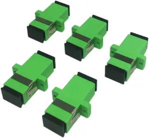 SC Single Mode APC Simplex Single Mode Fiber Optic Coupler Network Coupler Mounting Connector Adapter (Green) w