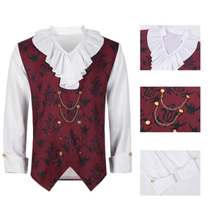 Camisa medieval para hombre, camisa gótica Steampunk victoriana renacentista de vampiro, disfraz de fantasma de vampiro - Product Image 2