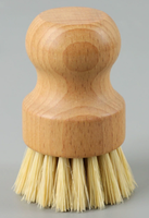 Brosse à vaisselle en bambou naturel avec poils en nylon, lot de 4, design palmier, petite taille S, pour nettoyer les casseroles, les poêles et les légumes
