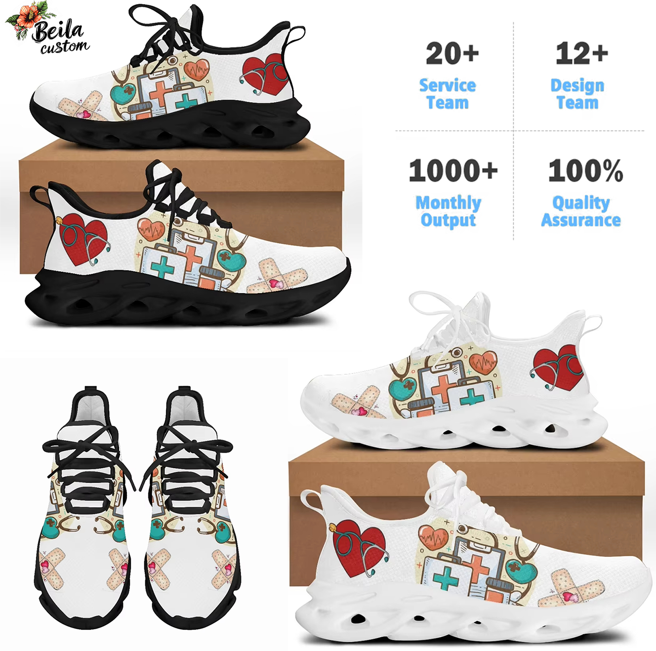 30 Charmes Chaussures à Pression - Décorations Infirmière Médical - Pour Sandales, Bracelets - Cadeau Anniversaire