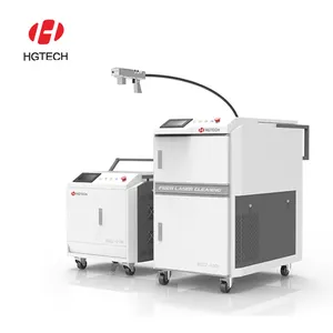 HGTECH 2024 Hot Product 1000w 1500w 2000w Fiber Rust Removal Clean Metal Laser Cleaning Machine Portable Laser Cleaner