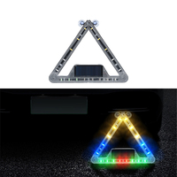 Luz de Advertencia LED Solar RGB para Ventana Trasera de Coche con Control Remoto, Triángulo Deformable, Anticolisión Trasera, Lámpara Intermitente con Ventosa