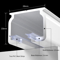 YIJIALE Kit de Riel para Cortina de Ducha y Caravana con Forma de S, Resistente a la Corrosión, con Efecto Ondulado 3D