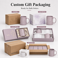 Tazas con Logotipo Personalizado al por Mayor, Taza de Café de Gres de 16 oz con Caja de Regalo para Regalos de Conferencia, Proveedor con MOQ Bajo, Apta para Alimentos, a Prueba de Fugas
