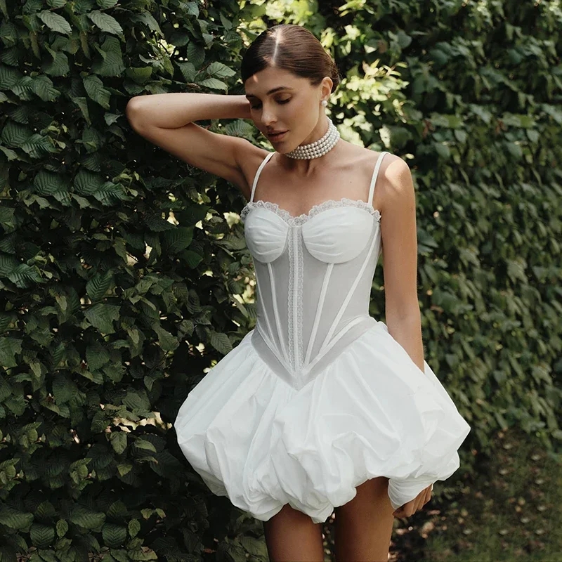 tight corset dresses Lillian West Silk Chiffon Wedding Dress with Lace Bodice & Straps