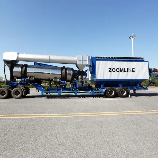 ZOOMLINE nouvelle usine mobile conçue de mélange de tambour d'asphalte avec la capacité 80 T/H