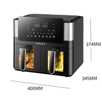 HALEY 2000W 8 Litres Four Friteuse Avec 2 Paniers Indépendants Friteuses à Air Intelligentes Vente à Chaud pour Usage Domestique